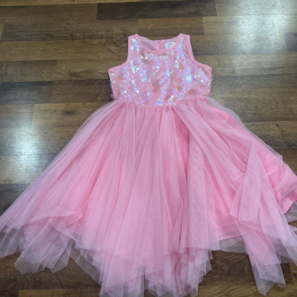 Justice Pink Sequin Tulle Dance Dress